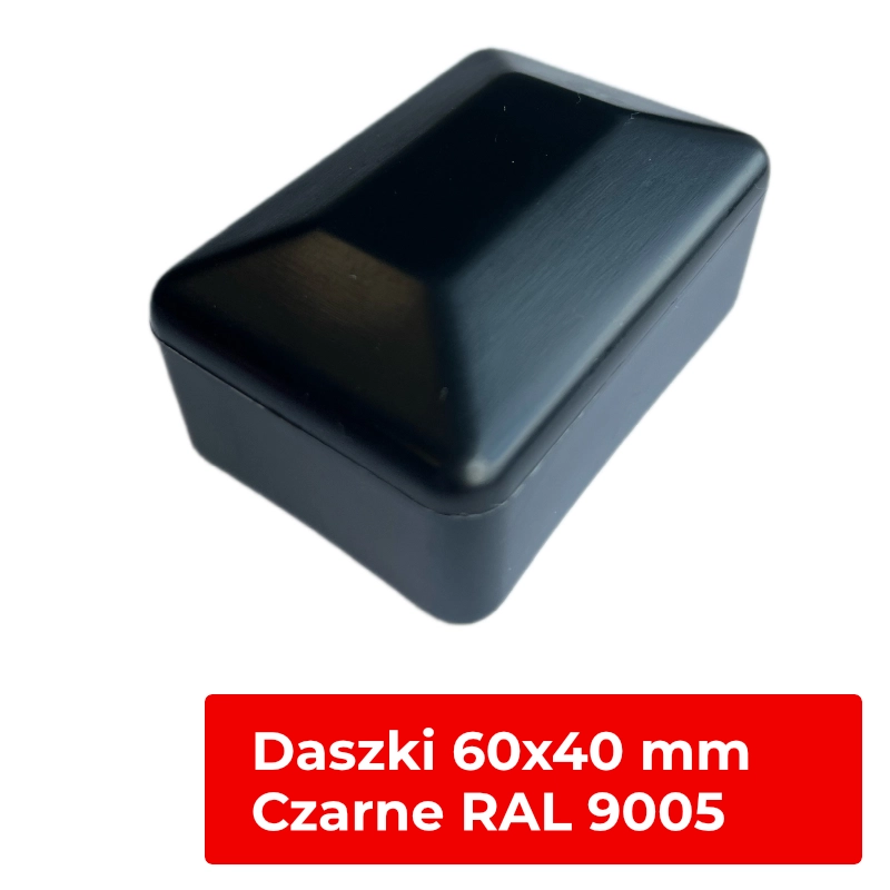 Daszki na słupki 60x40mm do ogrodzeń panelowych, kapturek plastikowy paczka 200 sztuk