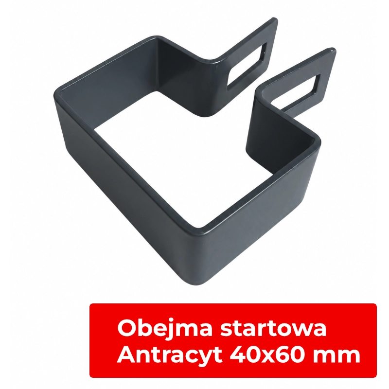 Obejma startowa 40x60mm do ogrodzeń panelowych, zestaw 100 sztuk